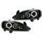 Renault Megane (99-02)/Scenic (99-02) priekšējie lukturi, enģeļ acis, melni